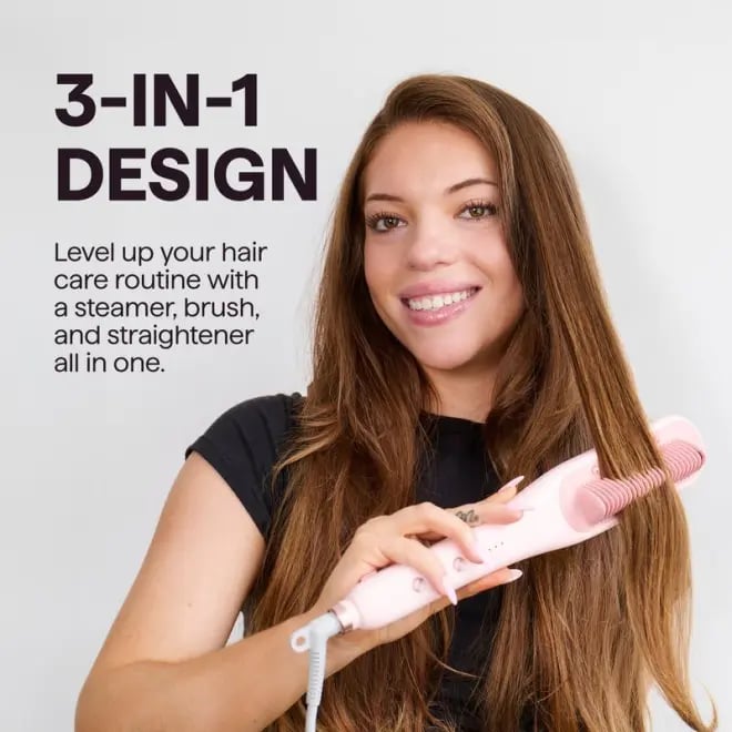 2024 Pro Steam Straightener Brush-Ultimate Hair Hydration and 3X Faster Straightening