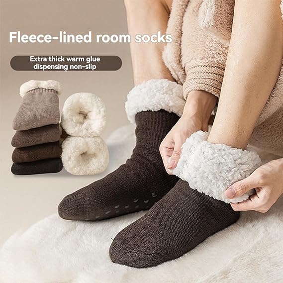 Solid Color Ultra-thick Slipper Home Socks