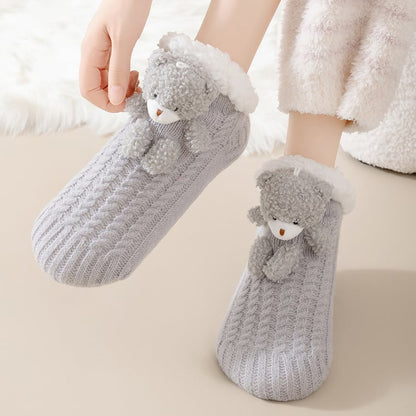 3D Little Bear Slipper Home Socks