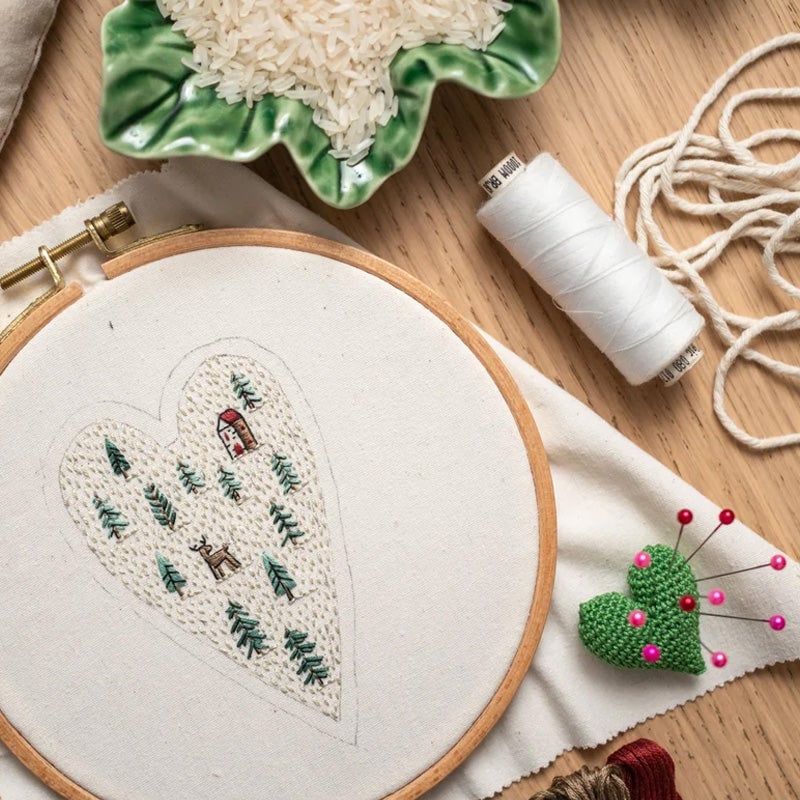 🎉DIY Heart Shaped Hand Embroidered Christmas Ornament Kit