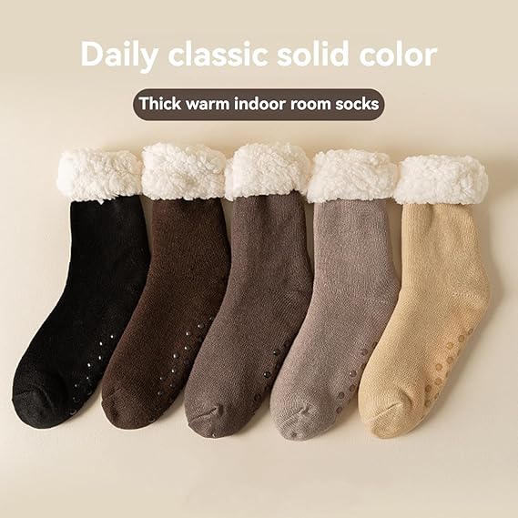 Solid Color Ultra-thick Slipper Home Socks