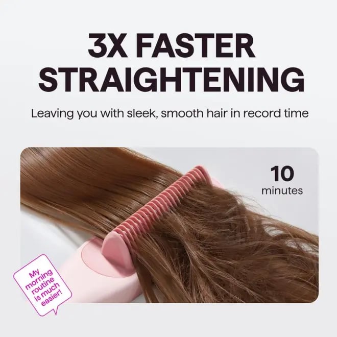 2024 Pro Steam Straightener Brush-Ultimate Hair Hydration and 3X Faster Straightening