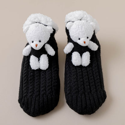 3D Little Bear Slipper Home Socks