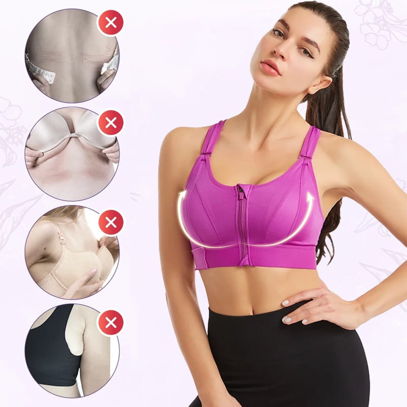 🔥Last day 49% OFF🔥 - Wireless Supportive Adjustable Zip Front Sports Bra