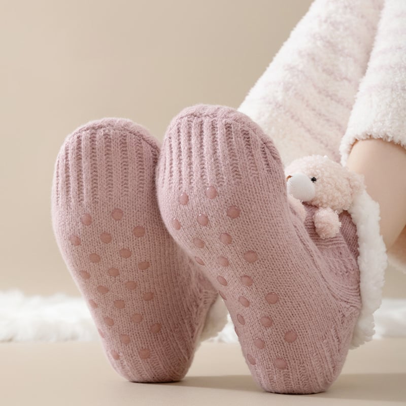 3D Little Bear Slipper Home Socks