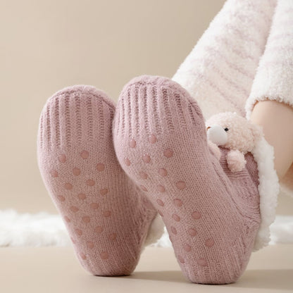 3D Little Bear Slipper Home Socks