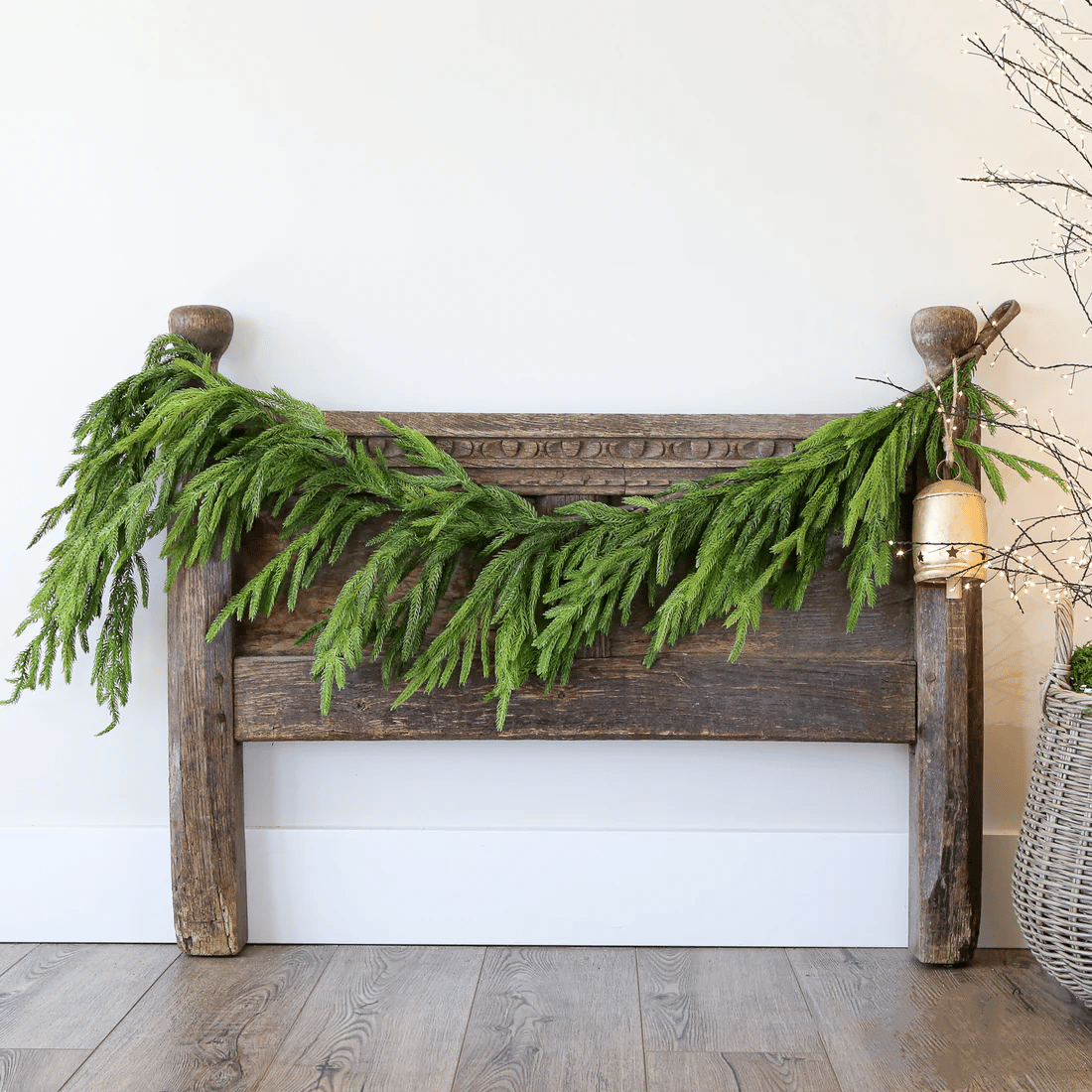 ✨Natural Christmas Greenery - Real Touch Norfolk Pine Garland🌲