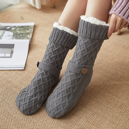 Knitted Thermal Slipper Floor Socks With Botton