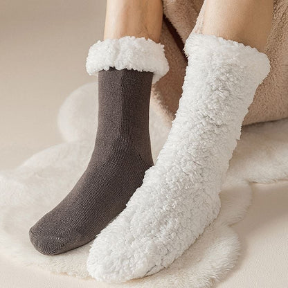 Solid Color Ultra-thick Slipper Home Socks