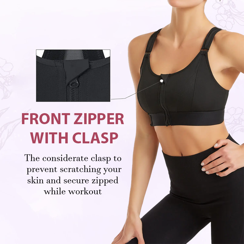 🔥Last day 49% OFF🔥 - Wireless Supportive Adjustable Zip Front Sports Bra