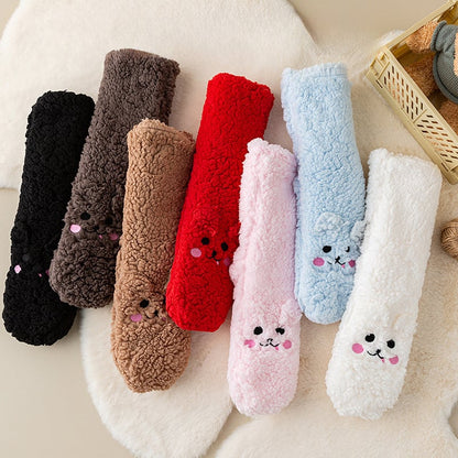 Little Bear Ultra-thick Cozy Slipper Home Socks