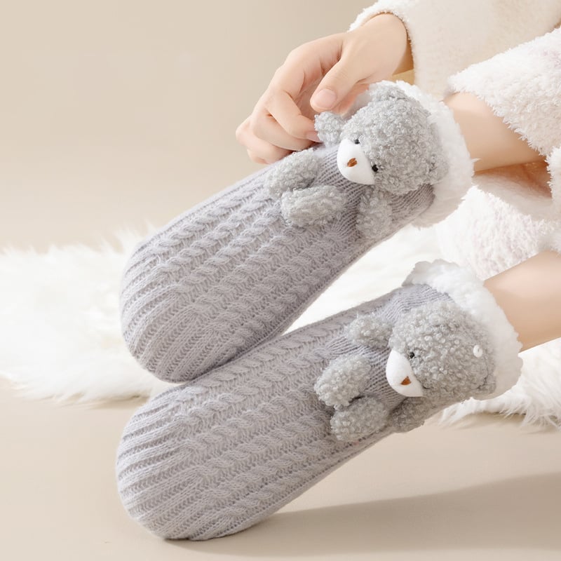 3D Little Bear Slipper Home Socks