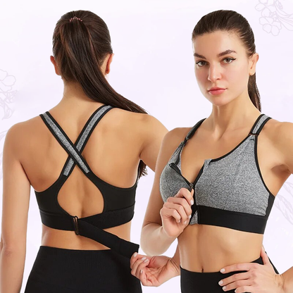 🔥Last day 49% OFF🔥 - Wireless Supportive Adjustable Zip Front Sports Bra