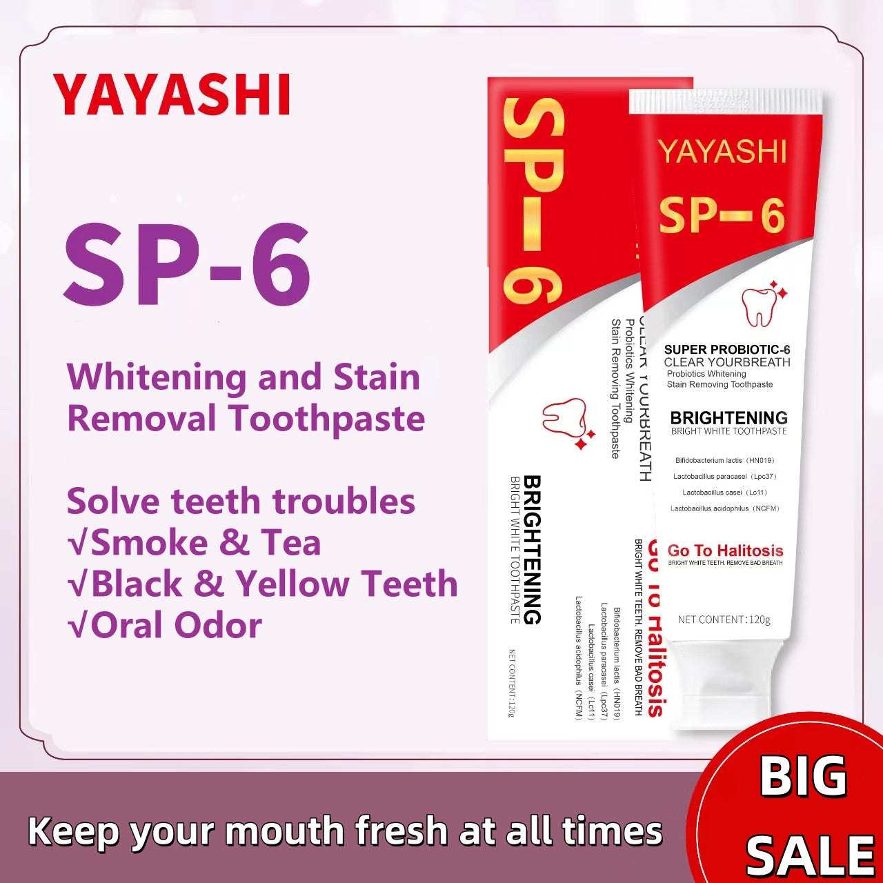 🔥2024 HOT SALE🔥SP-6 Probiotic Whitening Toothpaste