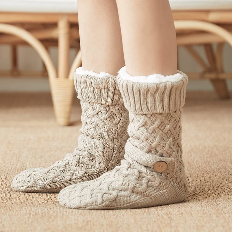 Knitted Thermal Slipper Floor Socks With Botton