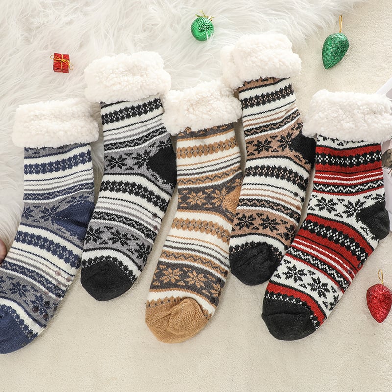 Snowflake Ultra-thick Slipper Home Socks