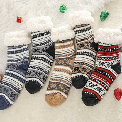 Snowflake Ultra-thick Slipper Home Socks