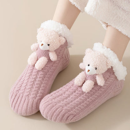 3D Little Bear Slipper Home Socks