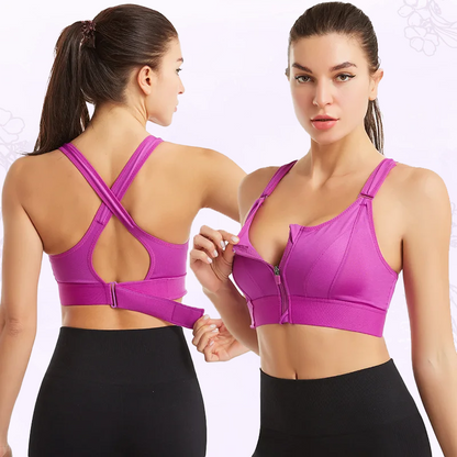 🔥Last day 49% OFF🔥 - Wireless Supportive Adjustable Zip Front Sports Bra