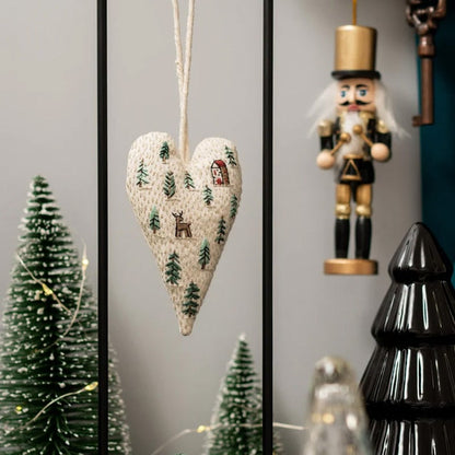 🎉DIY Heart Shaped Hand Embroidered Christmas Ornament Kit