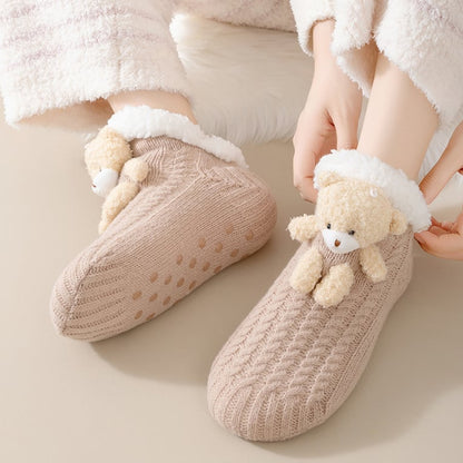 3D Little Bear Slipper Home Socks