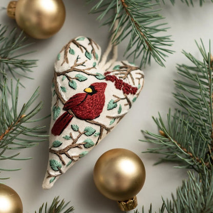 🎉DIY Heart Shaped Hand Embroidered Christmas Ornament Kit