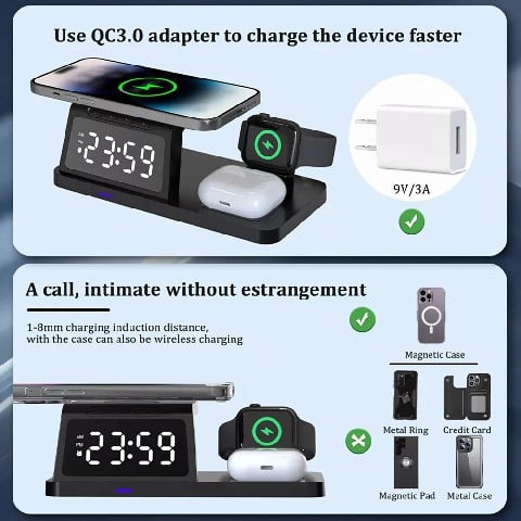 🎊New Year Special Sales-49% OFF🔥7 in 1  Wireless Charging Station with Clock